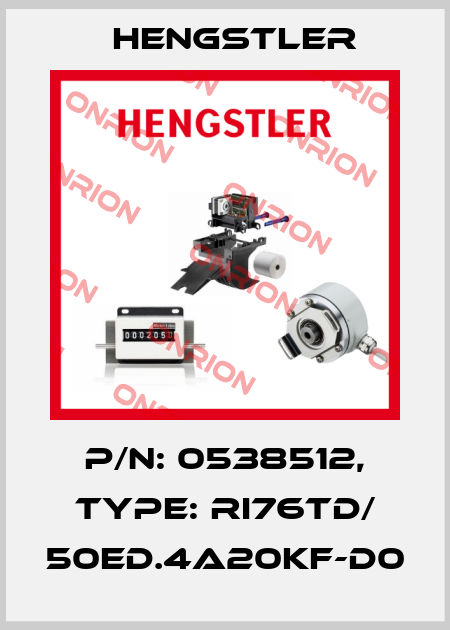 p/n: 0538512, Type: RI76TD/ 50ED.4A20KF-D0 Hengstler