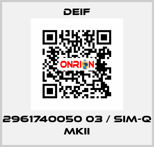 2961740050 03 / SIM-Q MKII Deif