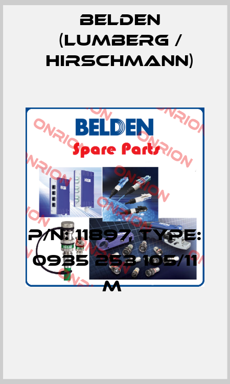 P/N: 11897, Type: 0935 253 105/11 M  Belden (Lumberg / Hirschmann)