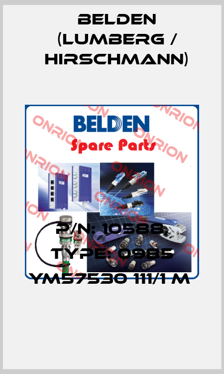 P/N: 10588, Type: 0985 YM57530 111/1 M  Belden (Lumberg / Hirschmann)