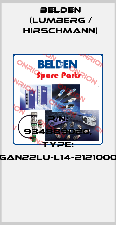 P/N: 934889020, Type: GAN22LU-L14-2121000  Belden (Lumberg / Hirschmann)