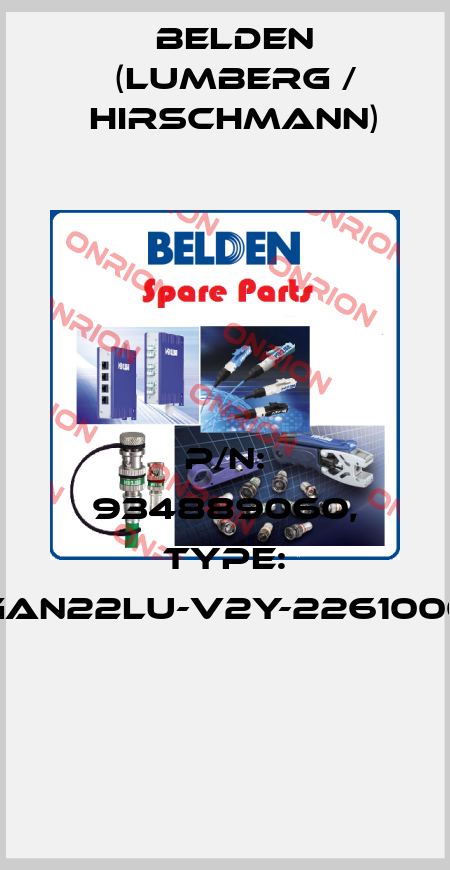 P/N: 934889060, Type: GAN22LU-V2Y-2261000  Belden (Lumberg / Hirschmann)