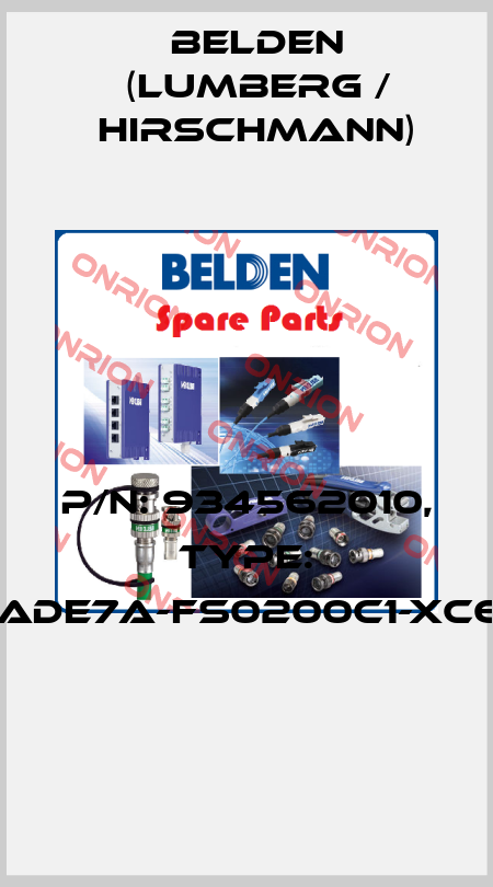 P/N: 934562010, Type: GAN-DADE7A-FS0200C1-XC607-AD  Belden (Lumberg / Hirschmann)