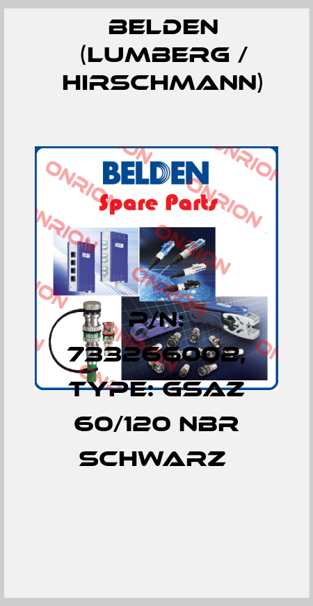 P/N: 733266002, Type: GSAZ 60/120 NBR schwarz  Belden (Lumberg / Hirschmann)