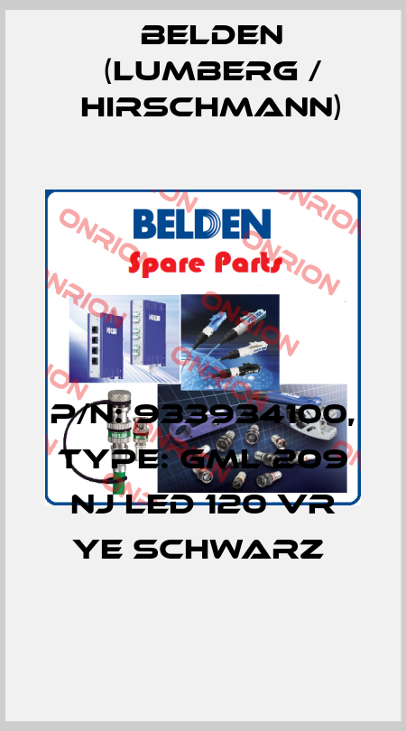 P/N: 933934100, Type: GML 209 NJ LED 120 VR YE schwarz  Belden (Lumberg / Hirschmann)
