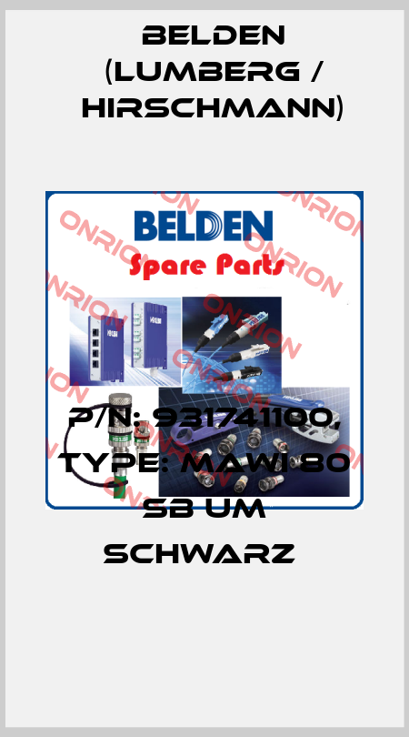 P/N: 931741100, Type: MAWI 80 SB UM schwarz  Belden (Lumberg / Hirschmann)