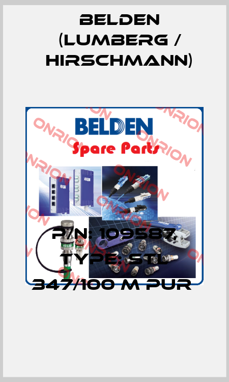 P/N: 109587, Type: STL 347/100 M PUR  Belden (Lumberg / Hirschmann)