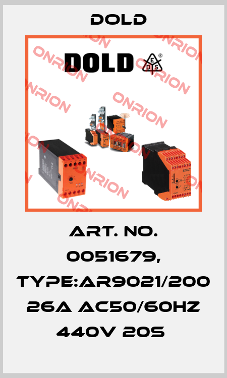 Art. No. 0051679, Type:AR9021/200 26A AC50/60HZ 440V 20S  Dold