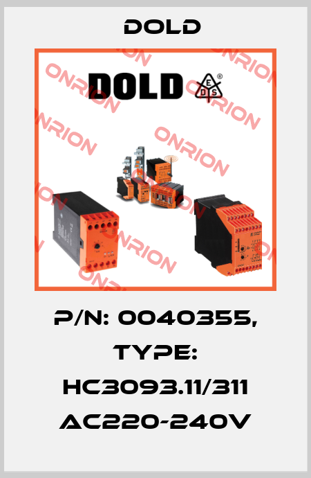 p/n: 0040355, Type: HC3093.11/311 AC220-240V Dold