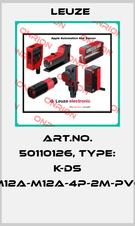 Art.No. 50110126, Type: K-DS M12A-M12A-4P-2m-PVC  Leuze