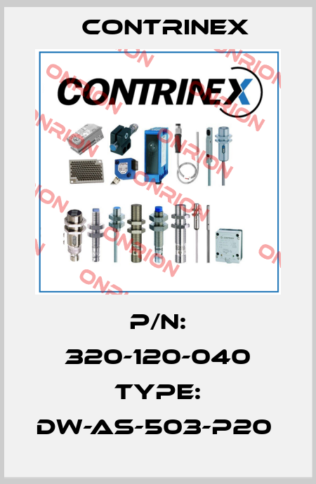 P/N: 320-120-040 Type: DW-AS-503-P20  Contrinex