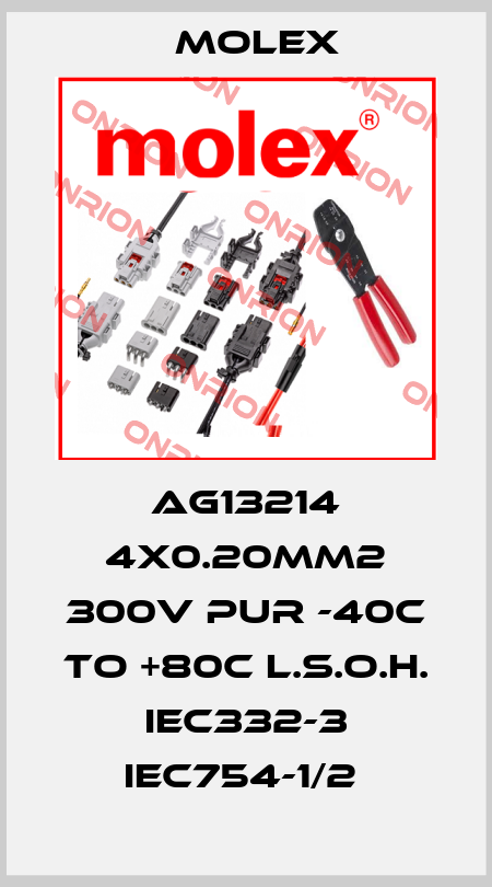 AG13214 4X0.20MM2 300V PUR -40C TO +80C L.S.O.H. IEC332-3 IEC754-1/2  Molex