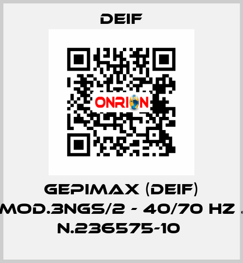 GEPIMAX (DEIF) MOD.3NGS/2 - 40/70 HZ . N.236575-10  Deif