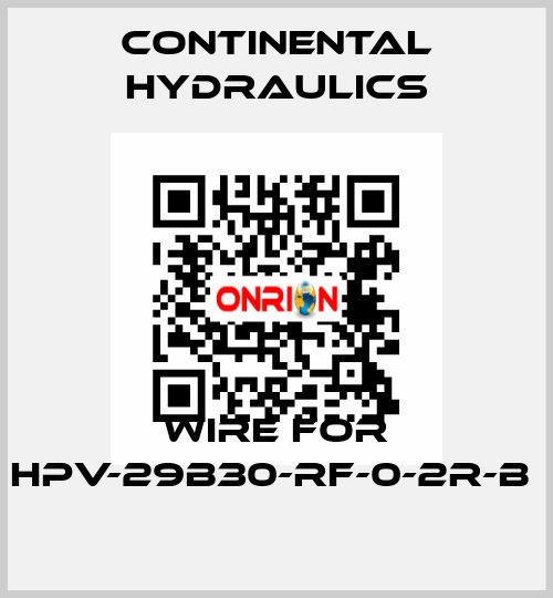wire for HPV-29B30-RF-0-2R-B  Continental Hydraulics
