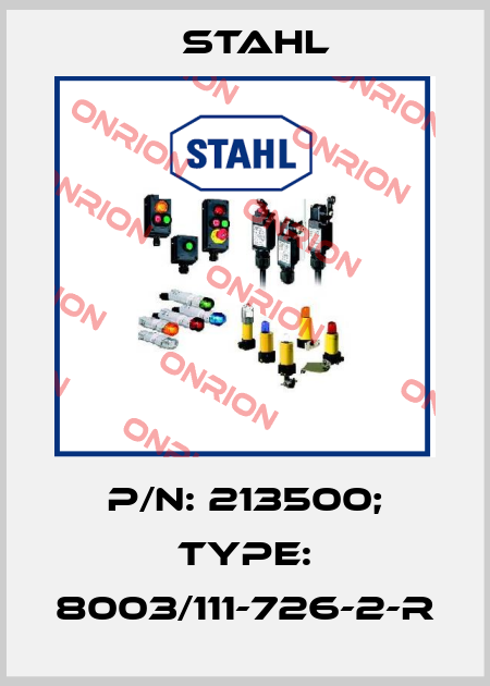 p/n: 213500; Type: 8003/111-726-2-r Stahl