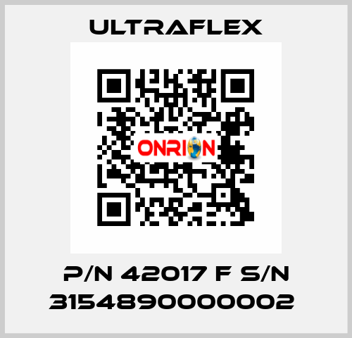 P/N 42017 F S/N 3154890000002  Ultraflex