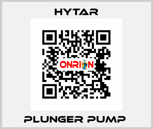 PLUNGER PUMP  Hytar