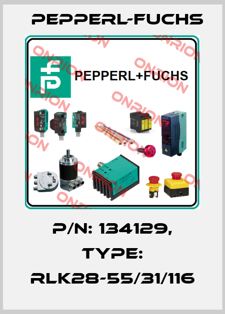 p/n: 134129, Type: RLK28-55/31/116 Pepperl-Fuchs