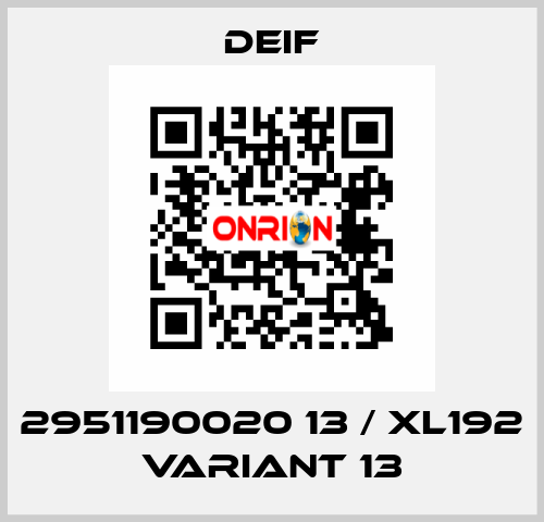 2951190020 13 / XL192 Variant 13 Deif