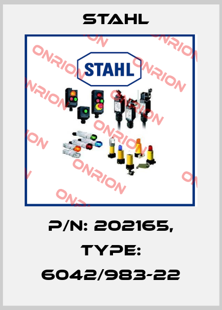 P/N: 202165, Type: 6042/983-22 Stahl