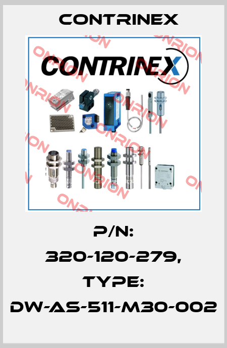p/n: 320-120-279, Type: DW-AS-511-M30-002 Contrinex