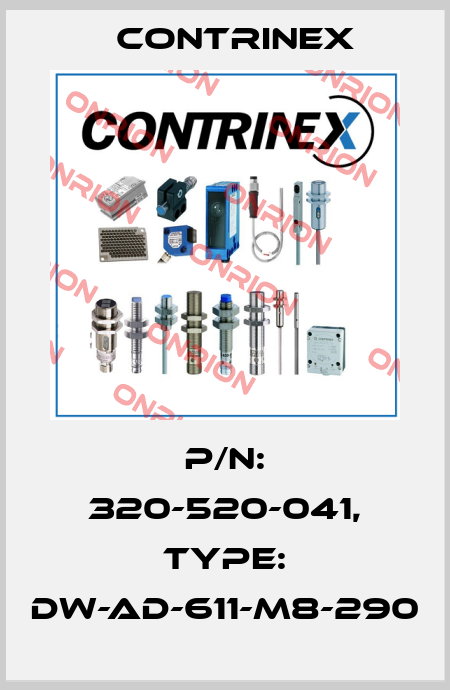 p/n: 320-520-041, Type: DW-AD-611-M8-290 Contrinex