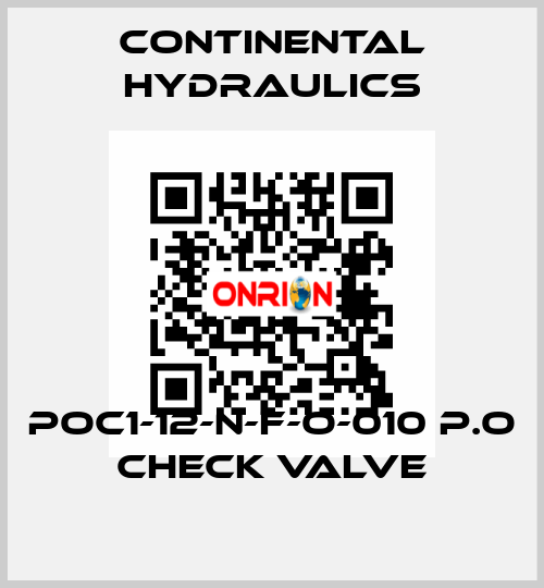 POC1-12-N-F-O-010 P.O CHECK VALVE Continental Hydraulics