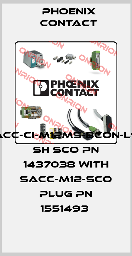 SACC-CI-M12MS-8CON-L90 SH SCO PN 1437038 with SACC-M12-SCO PLUG PN 1551493  Phoenix Contact