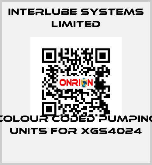 Colour coded pumping units for XGS4024 Interlube Systems Limited