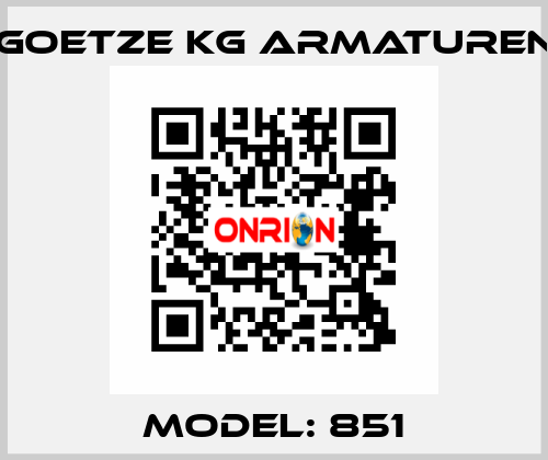 Model: 851 Goetze KG Armaturen