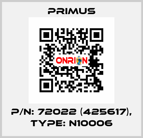 p/n: 72022 (425617), type: N10006 Primus