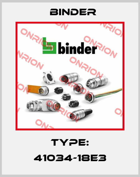 TYPE: 41034-18E3 Binder