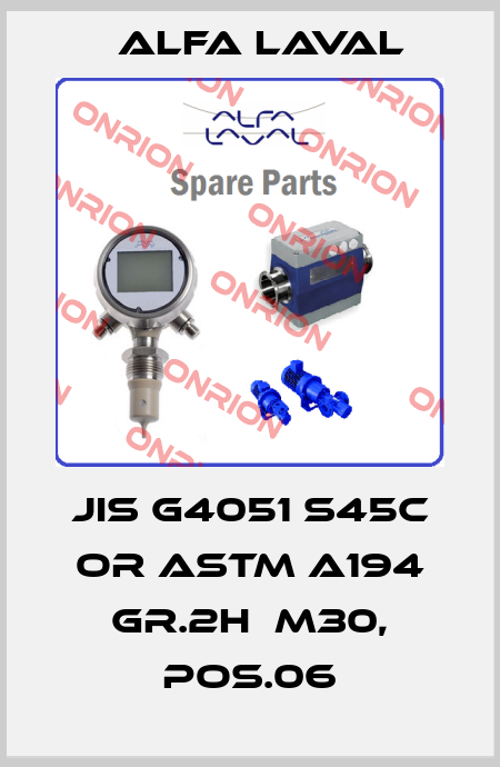 JIS G4051 S45C OR ASTM A194 GR.2H  M30, POS.06 Alfa Laval