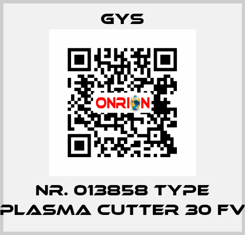 Nr. 013858 Type PLASMA CUTTER 30 FV GYS