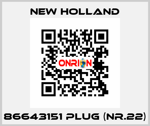 86643151 plug (Nr.22) New Holland