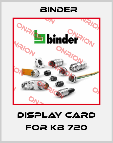 Display card for KB 720 Binder