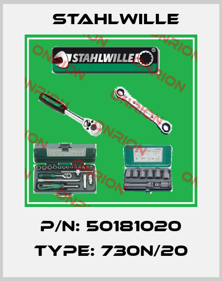 P/N: 50181020 Type: 730N/20 Stahlwille