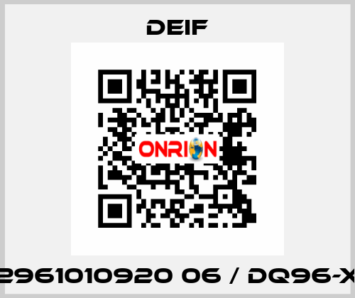 2961010920 06 / DQ96-X Deif