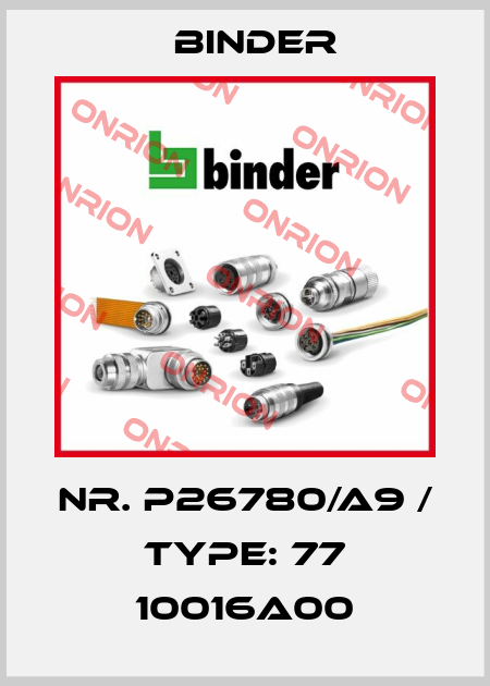 NR. P26780/A9 / TYPE: 77 10016A00 Binder
