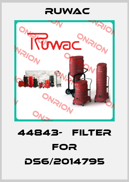 44843-   Filter for DS6/2014795 Ruwac