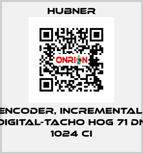 Encoder, Incremental, Digital-Tacho HOG 71 DN 1024 CI HUBNER