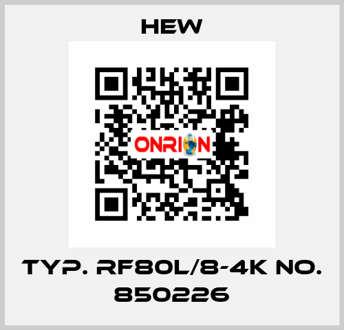 Typ. RF80L/8-4K No. 850226 HEW