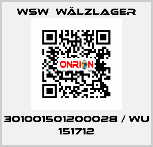 301001501200028 / WU 151712 WSW  Wälzlager