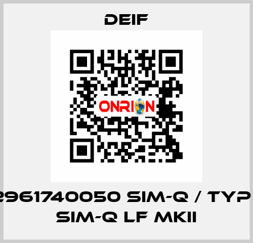 2961740050 SIM-Q / Typ : SIM-Q LF MKII Deif