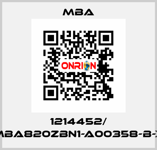 1214452/ MBA820ZBN1-A00358-B-X MBA