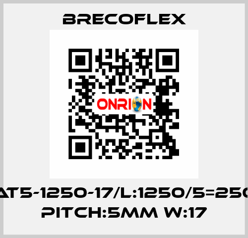 AT5-1250-17/L:1250/5=250 Pitch:5mm W:17 Brecoflex