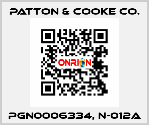 PGN0006334, N-012A Patton & Cooke Co.