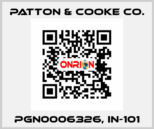 PGN0006326, IN-101 Patton & Cooke Co.