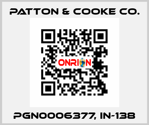 PGN0006377, IN-138 Patton & Cooke Co.