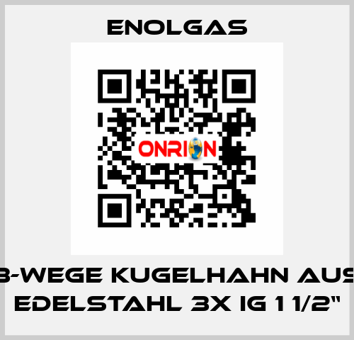3-wege Kugelhahn aus Edelstahl 3x IG 1 1/2“ Enolgas